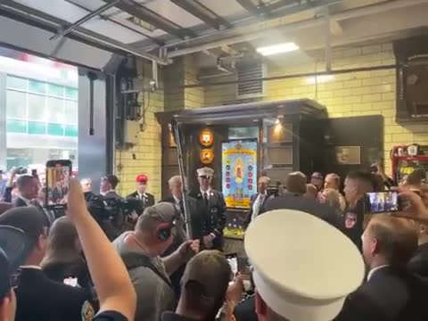 Manhattan, NYC: President Donald Trump just made a surprise visit to the NYPD and FDNY on the 20th A...