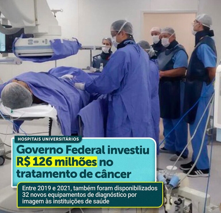 Empresa Brasileira de Serviços Hospitalares (Ebserh), vinculada ao Ministério da Educação (MEC), investiu R$ 126 milhões e disponibilizou 32 novos equipame