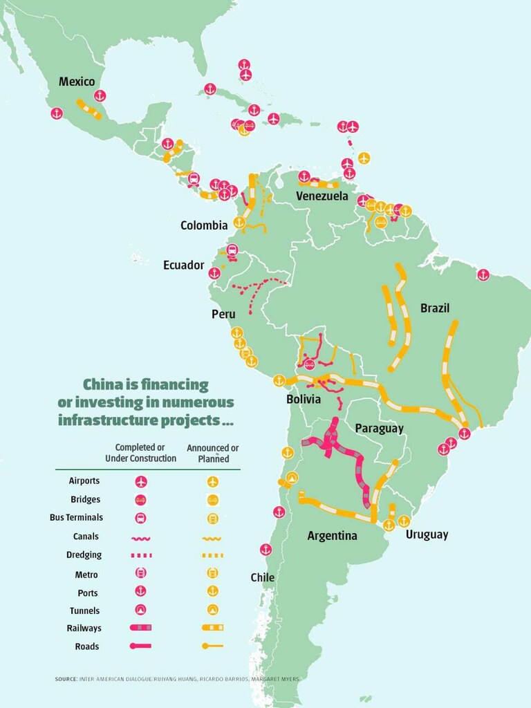 #China is making massive inroads in South America not only in the telecommunications sector but also belt and road Infrastructure projects this will be a m