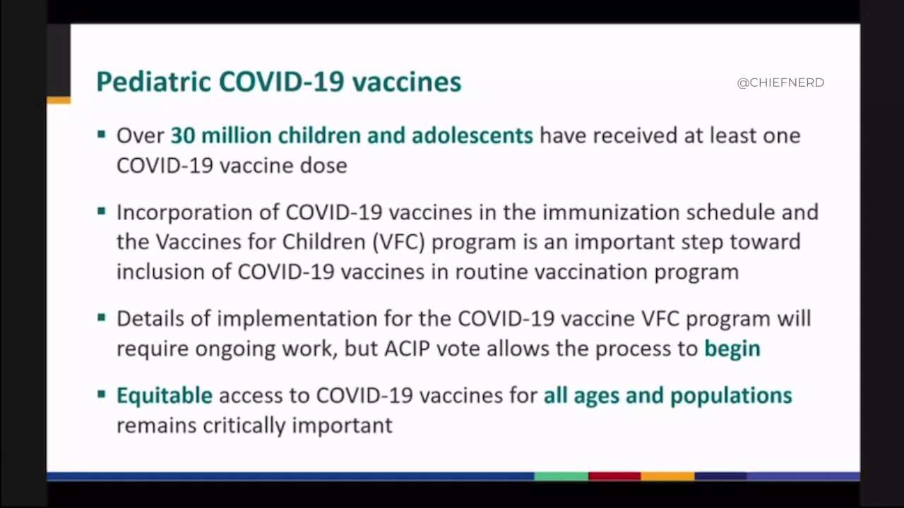 NEW - CDC Presents Their Case "For the Inclusion of COVID-19 Vaccines in Routine Vaccination Program...