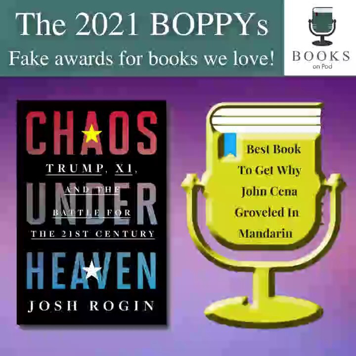 RT @booksonpod: .@joshrogin adeptly explains how the CCP has embedded itself into financial &amp; ed...