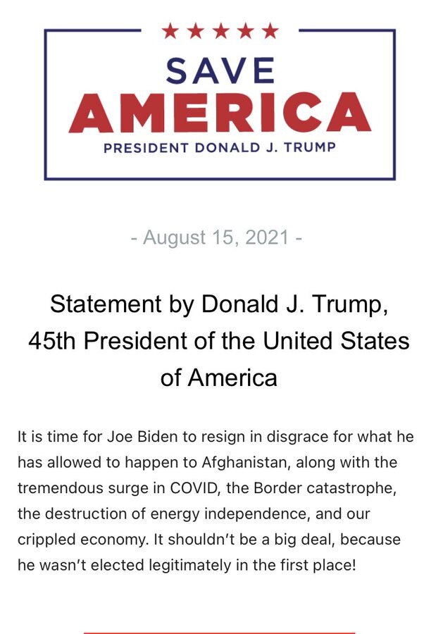 DTrump2024 on GETTR Statement by Donald J. Trump, the 45th President