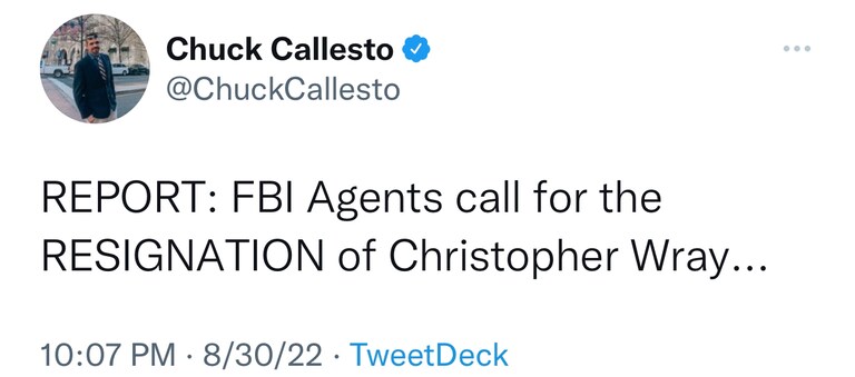 Boom!
Honest FBI Agents Are Sick Of Corrupt Wray & His BS!
AG Maverick Garland Needs To Be Removed Next!
Share If You Agree!