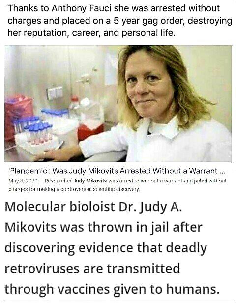 Judy Mikovitz
🚩The vector that promises to save humanity is the tool being used to transfect us
Mik...