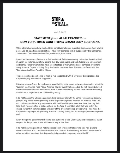 Here’s a copy of the statement we gave the New York Times once they said they confirmed the subpoena...