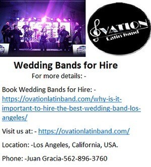 Best Professional Wedding Bands for Hire In Los Angeles.
Ovation Latin Band offers Latin music servi...
