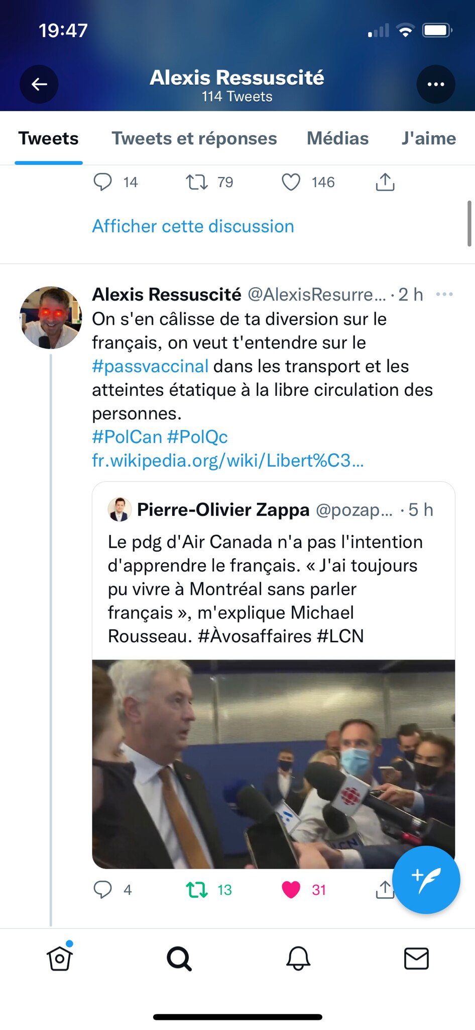 « Déclaration choc qui n'a pour seul but que de masquer le #Pfizergate et la volte face gouvernement...