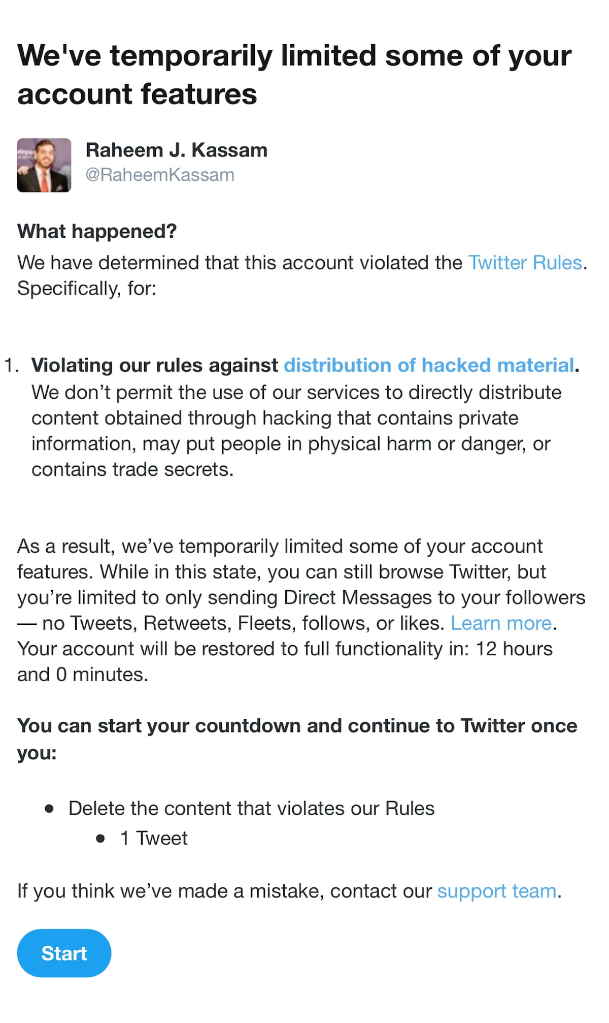 Currently “suspended” from Twitter for posting “hacked material” which is actually a primary source ...