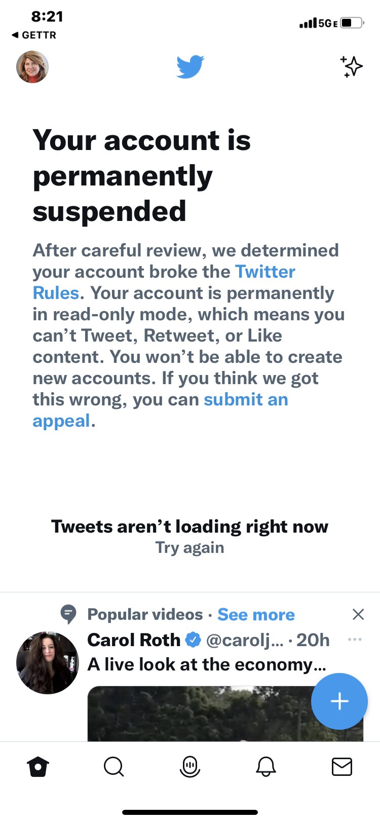 Just in case I’d forgotten…I’m super-duper-extra suspended and now Twitter won’t even let me read ot...