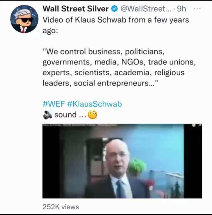 The WEF is the single greatest threat to humanity in the world today. Hard stop. 