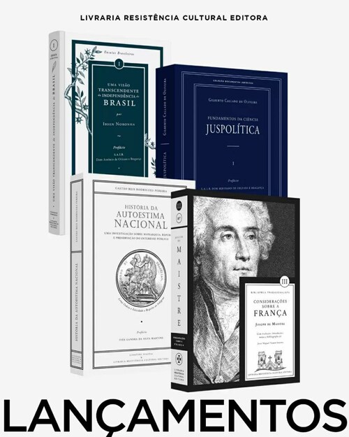 🚀 VOLTAMOS! Lançamentos agora na nossa loja virtual. Sim, estamos lançando Joseph de Maistre, "Cons...