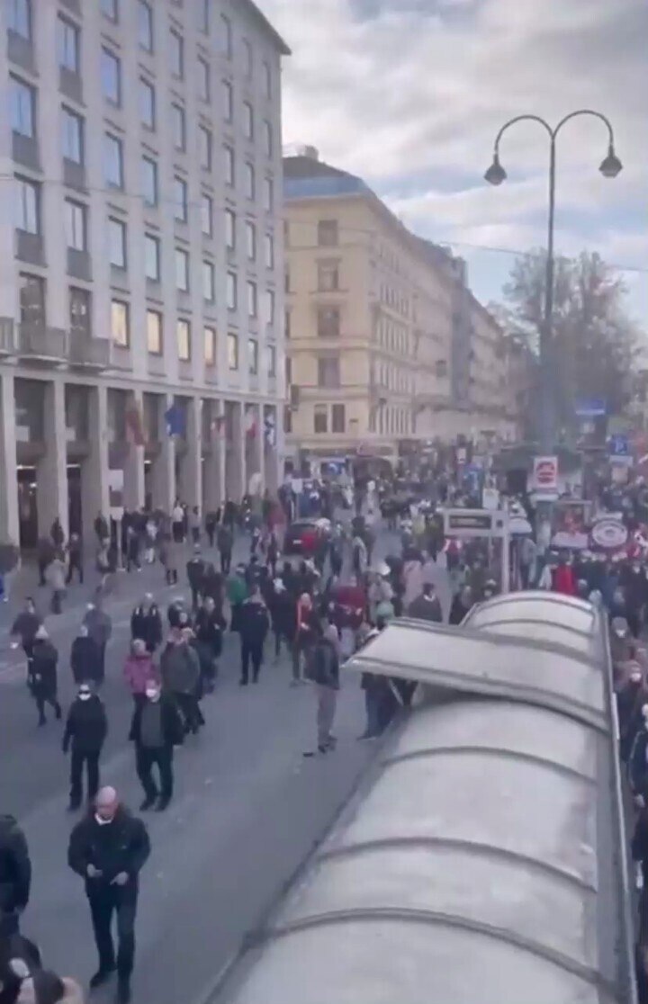 Over 40,000 protesters have taken to the streets to march in Vienna, Austria today after the country...