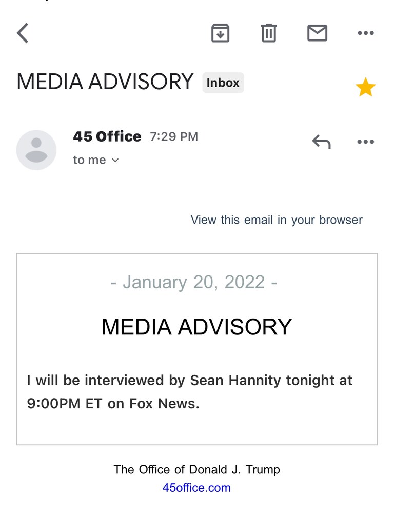 🚨INBOX: Trump on Hannity tonight
His reaction to yesterday’s press conference is gonna be priceless! 🤣🔥