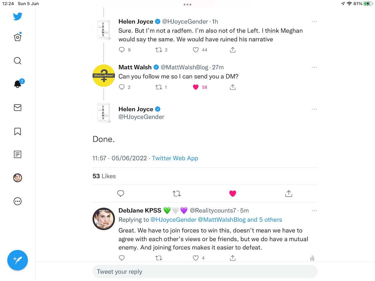 Good to see Helen Joyce and Matt Walsh joining forces. We can only beat this insidious cult if we jo...