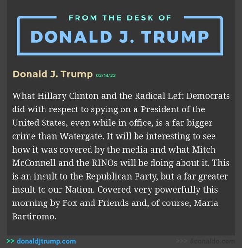 View il Donaldo Trumpo's post on GETTR. Join the discussion, share your thoughts, and connect with the community.