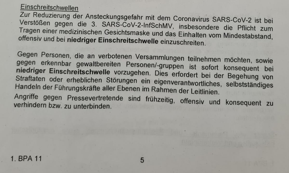 💥Polizeigewalt in Berlin war angeordnet💥 In der Anlage 3 zum Durchführungsplan BPA 11 - 05551/VS-N...