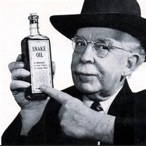 Snailsman practicing quackery.