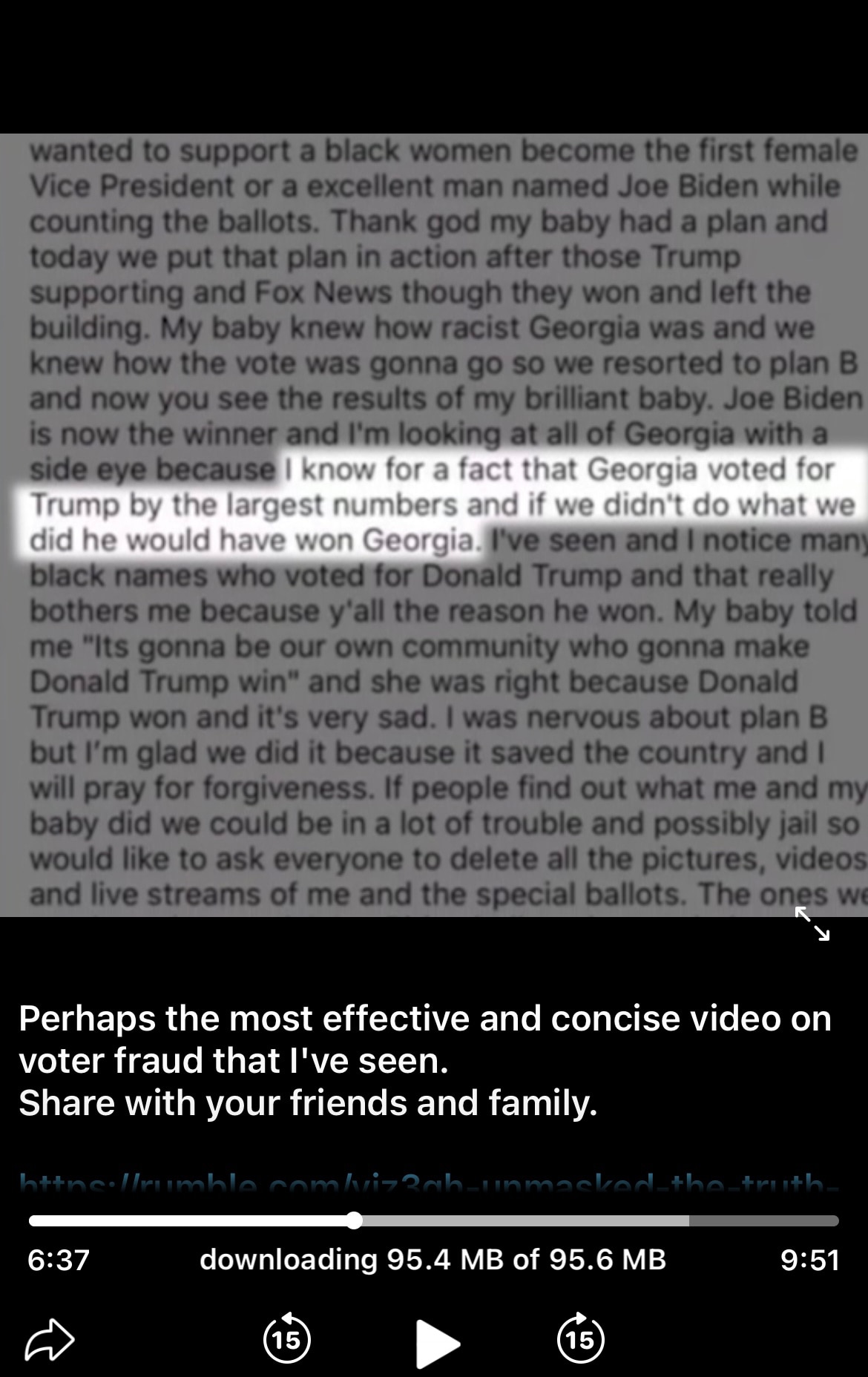 Ruby Freeman was a poll worker in Atlanta GA. During the 2020 presidential election. This is a screenshot of Ruby Freeman’s instagram page after the election, this is who counted the votes…
Any questions?