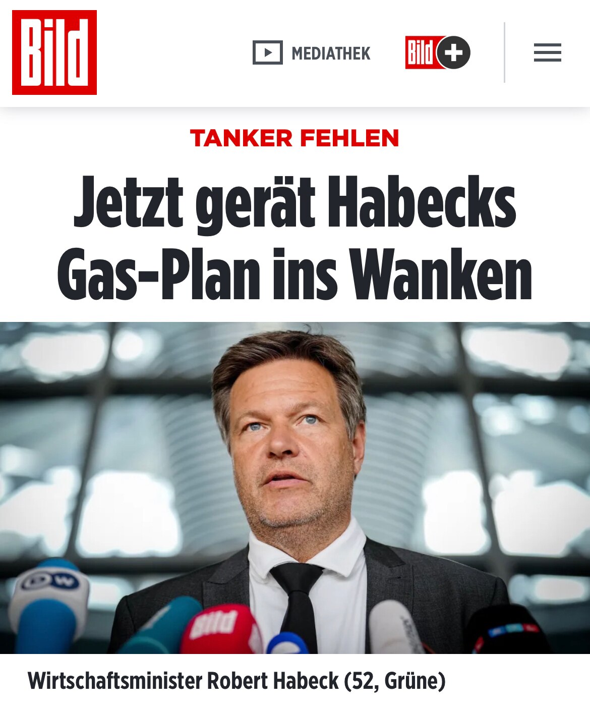 "Abhilfe schaffen sollte Habecks Plan, Flüssiggas (LNG) per Schiff nach Deutschland zu holen. Martin...