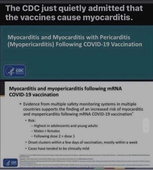 💥💥💥
Uh oh.. What will the vaxxed think of this news?

CDC quietly admits the #ClotShot injections cause Myocarditis.