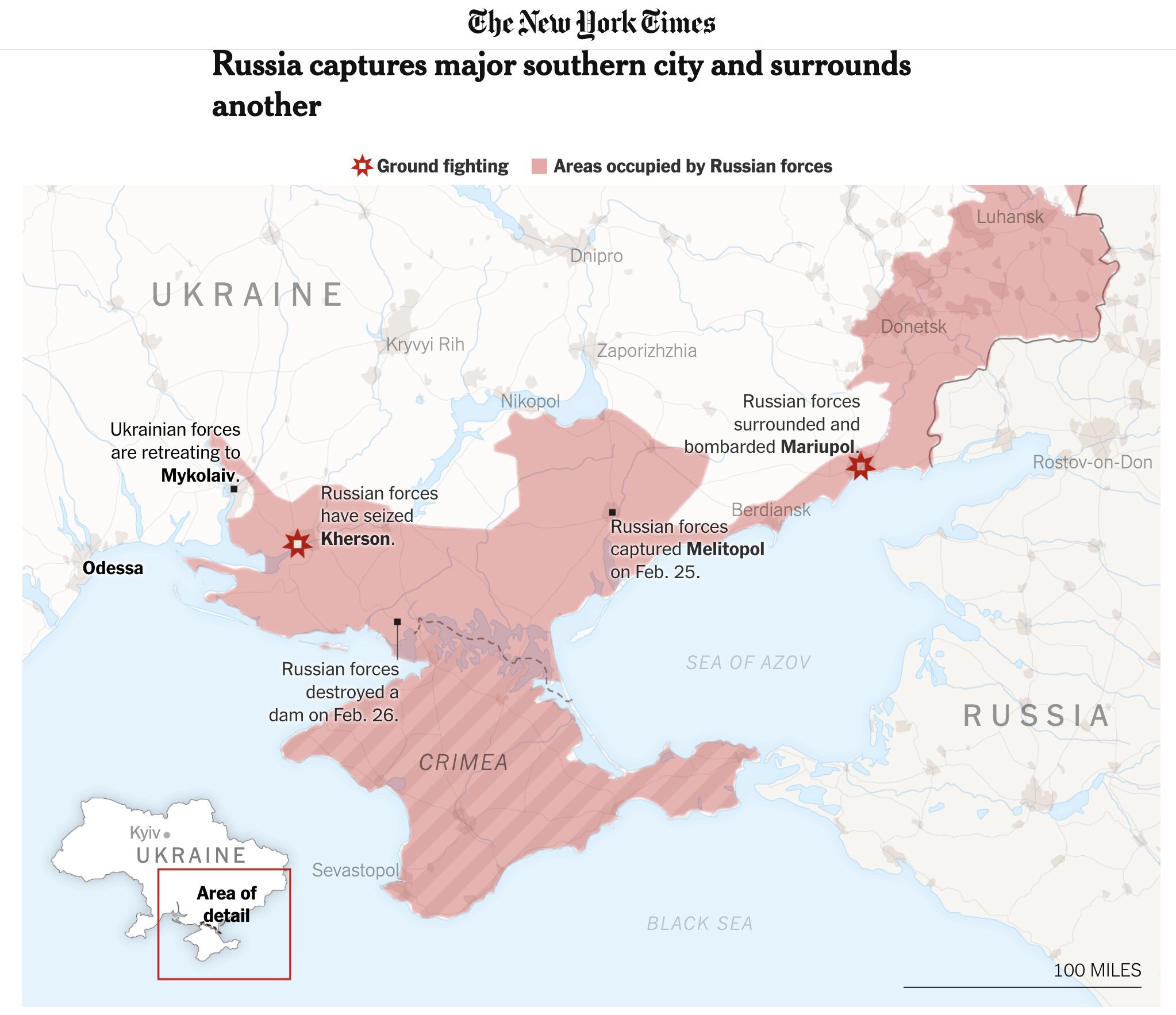 DAY SEVEN: Russia has denied Ukraine all of its costal areas on the Sea of Azov, and about half of t...