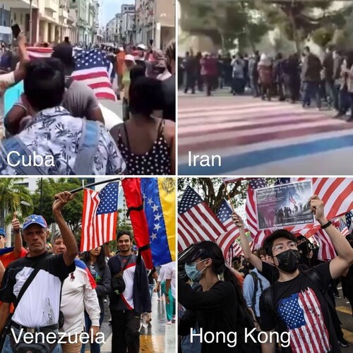 When the people of the world show their desire for freedom, the symbol they choose is our America fl...