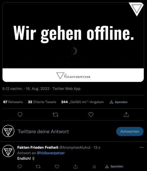 🥳#VOLKSVERHETZER GEHT #OFFLINE!

Hoffentlich für immer.

Der #Volksverpetzer war massgeblich an der...