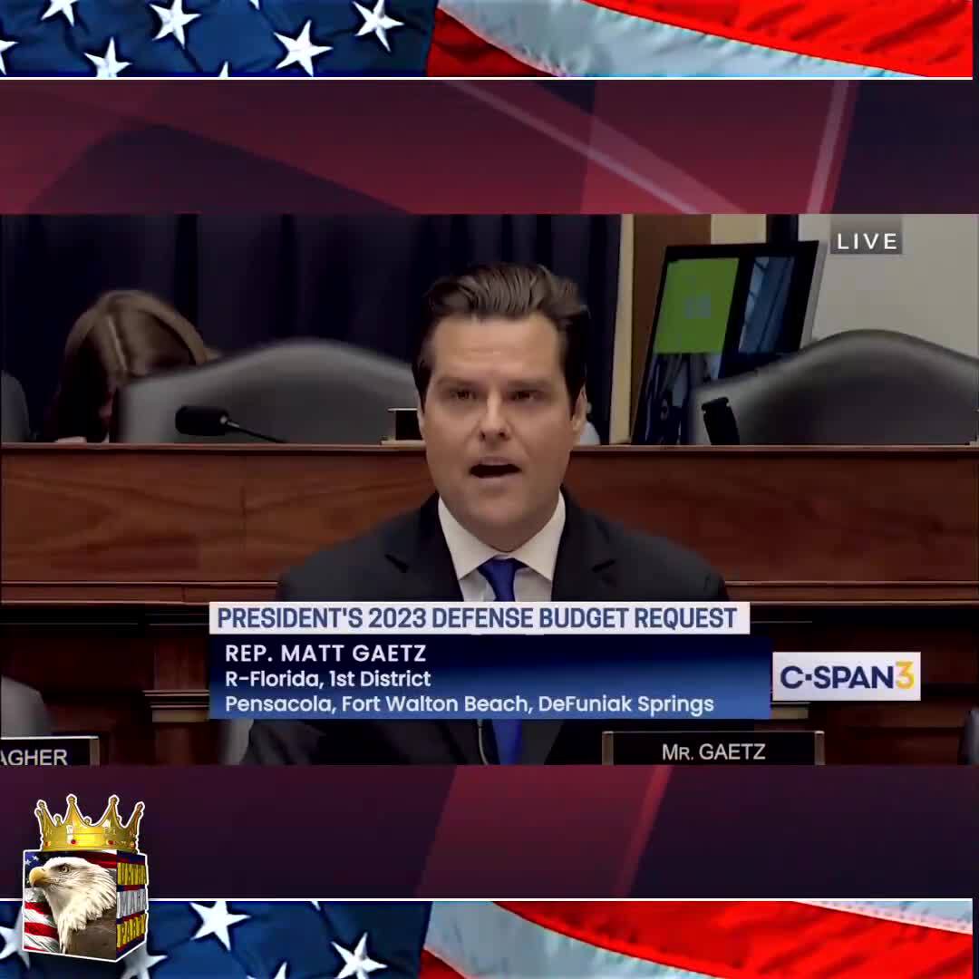MATT GAETZ: I'm embarrassed by YOUR LEADERSHIP!