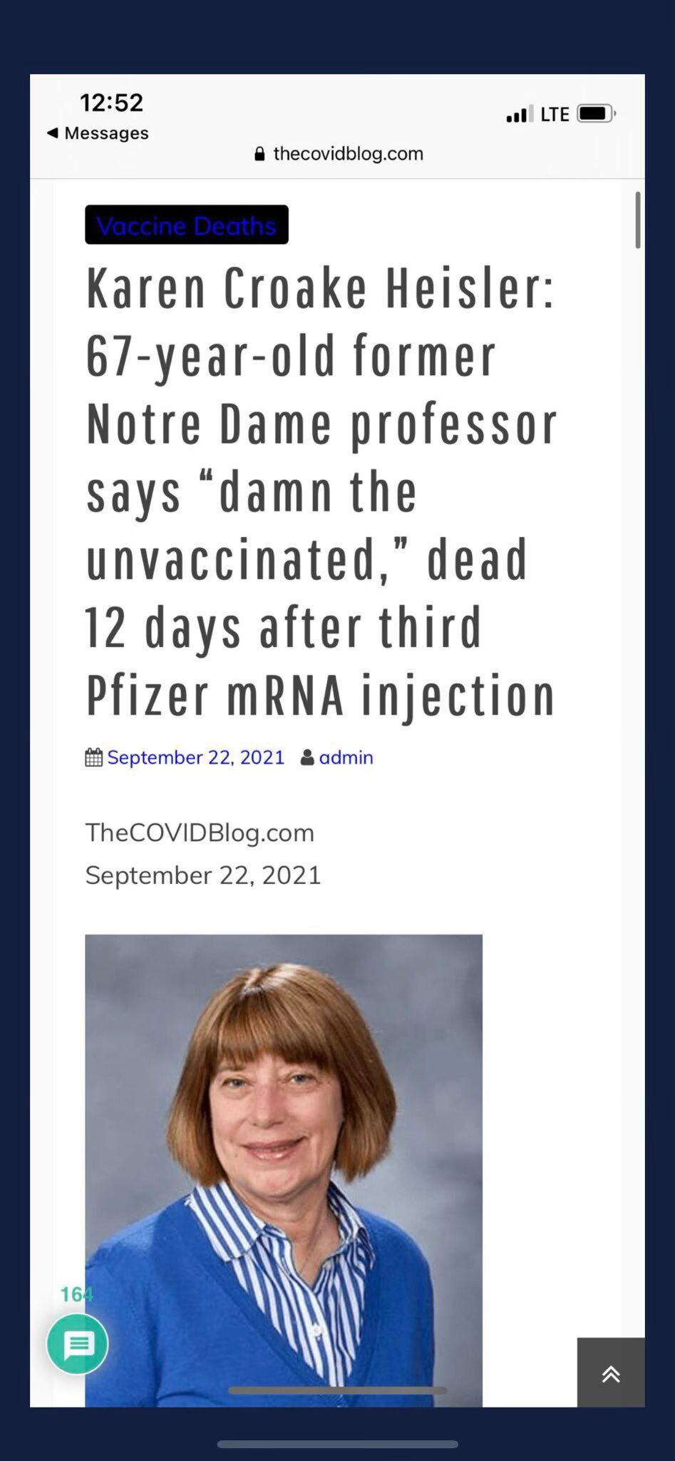 9月30号：邪恶势力控制媒体后，对人类的洗脑达到的境界，空前绝后。这场人类的大屠杀还没有真正的开始。

【打了三针的教授骂完没打疫苗的教授12天后英勇就义】