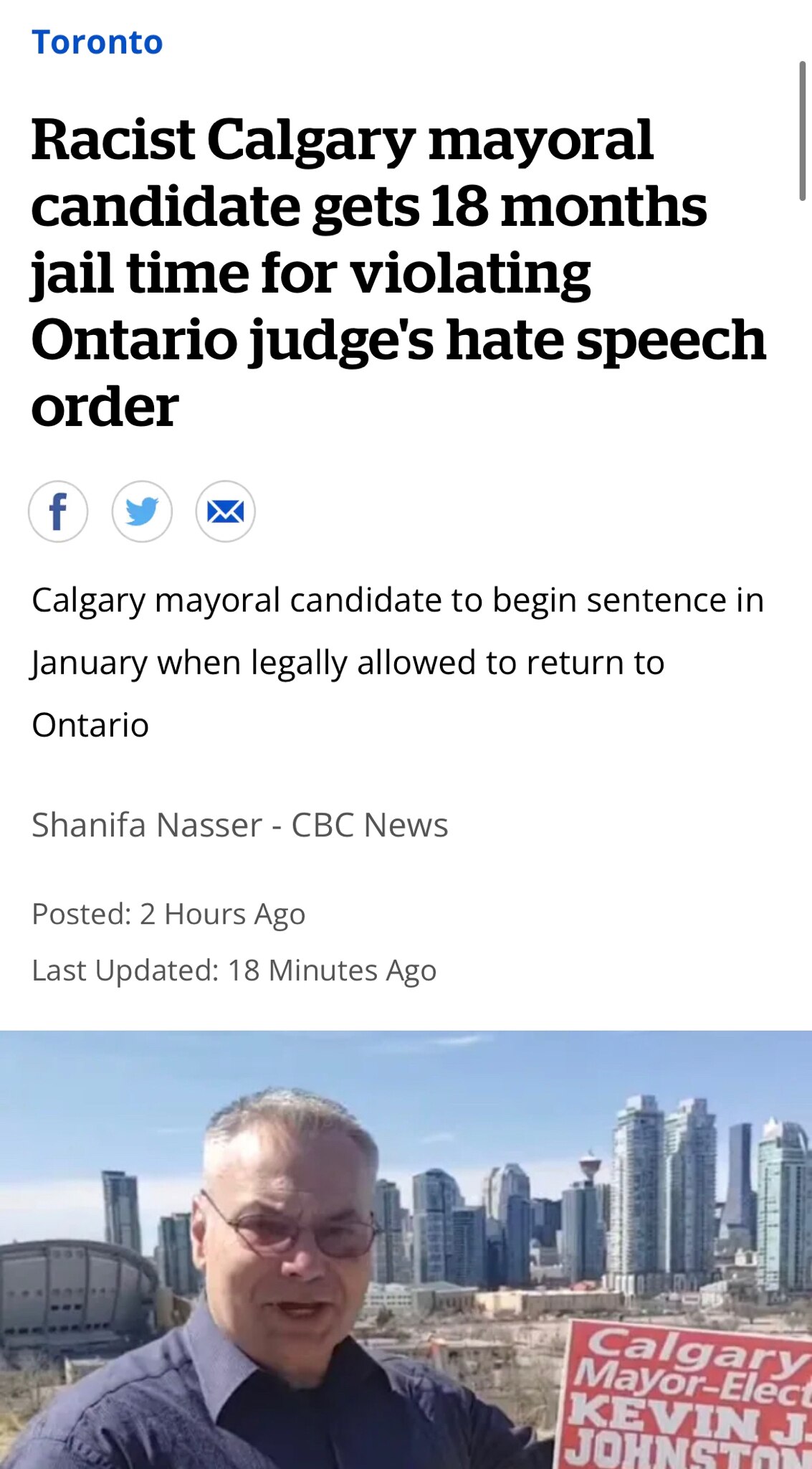 Canada puts a Calgary mayoral candidate in jail for hate speech for 18 month! I repeat for “hate speech” like what?!!!! #woke #wokeism #danger