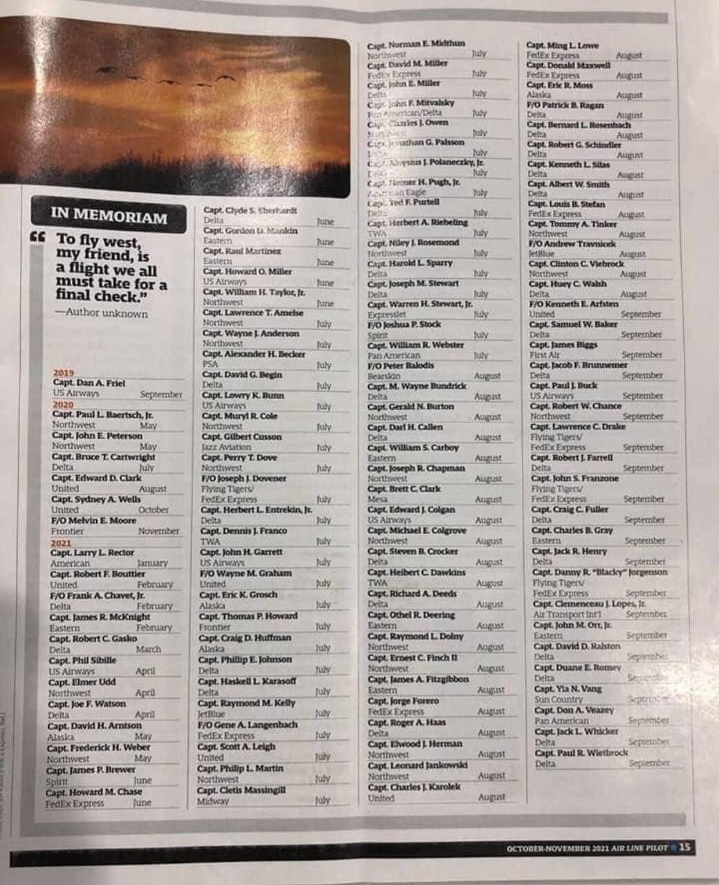 美国飞行协会报告：
2019 年：1 名飞行员死亡
2020 年：6 名飞行员死亡
2021 年：111 名飞行员死亡
请问，2022年会怎样？还有飞行员吗？

👇清晰版👇