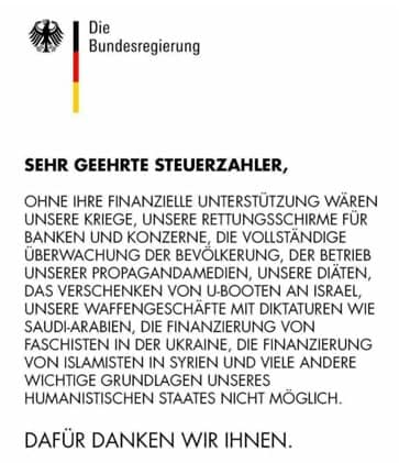 Danke an die Steuerzahler!