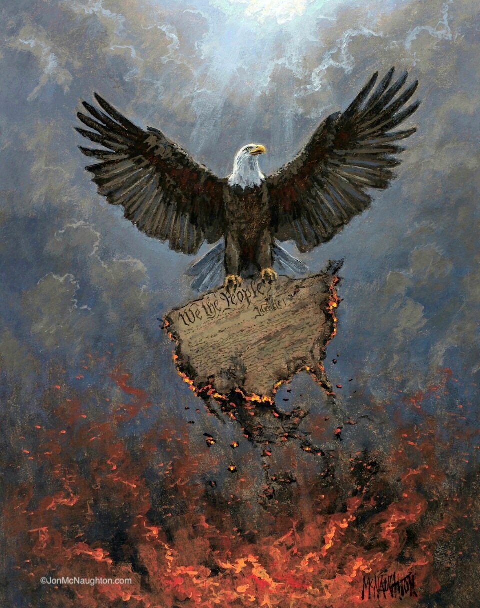 My new painting "Freedom Rising."
I saw in my mind the bald eagle, a symbol of American strength and...