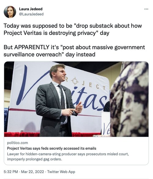 At Project Veritas we call it a Tuesday...