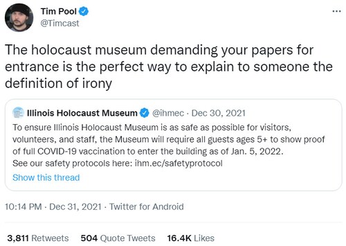 RT @zei_squirrel: tim pool coming through with a late entry for the most deranged take of 2021  