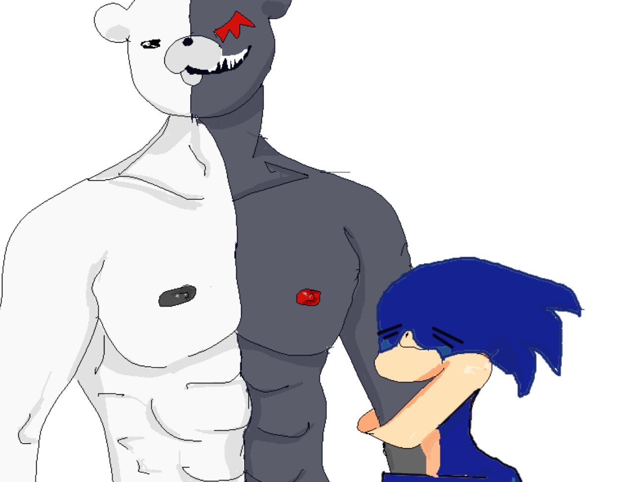 Me and monokuma hanging out!!!!😍😍