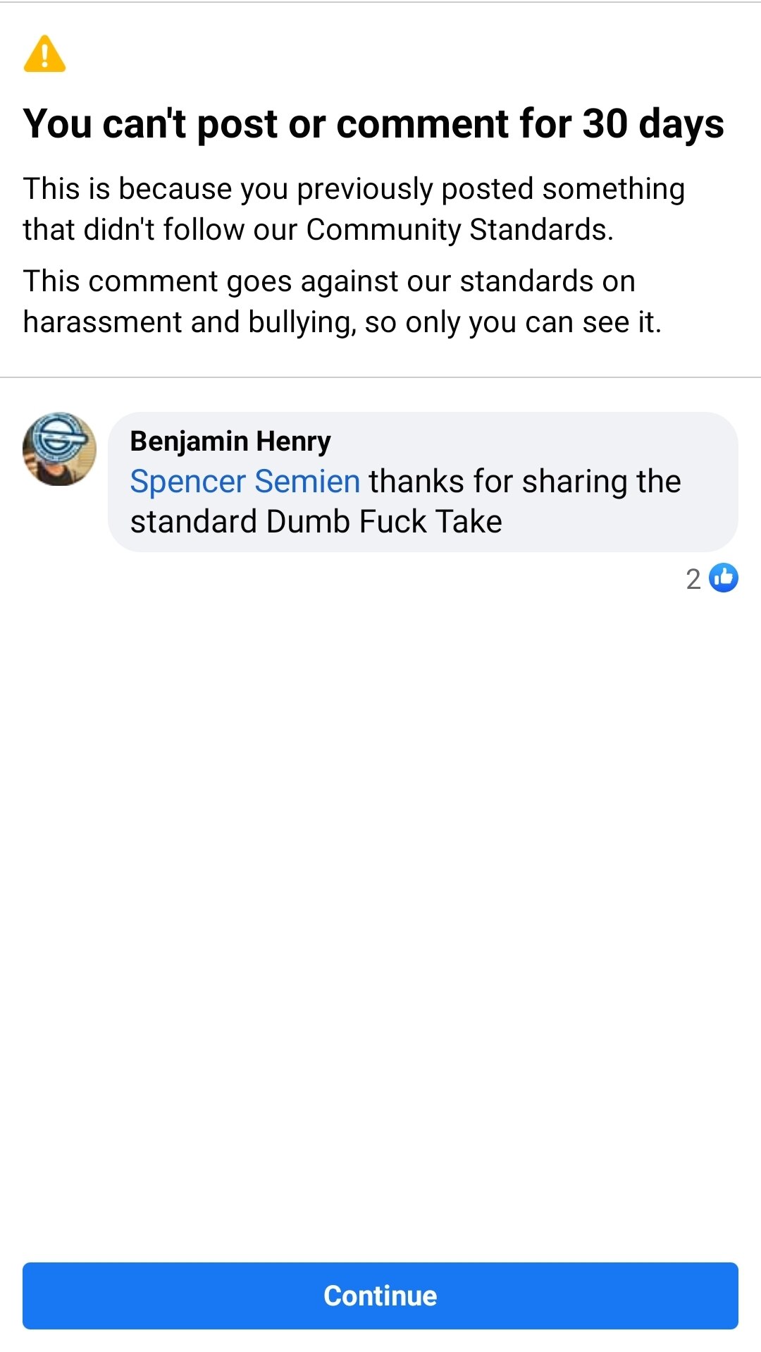 Wow, the whiny bitches at Facebook really can't handle anything even slightly spicy