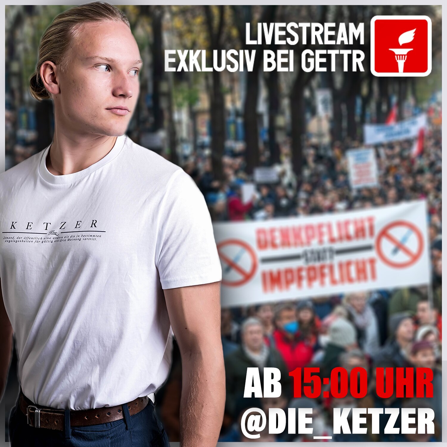 Ab 15 Uhr bin ich im Livestream exklusiv auf @gettr und berichte von den Anti-Corona Demos aus #Berl...