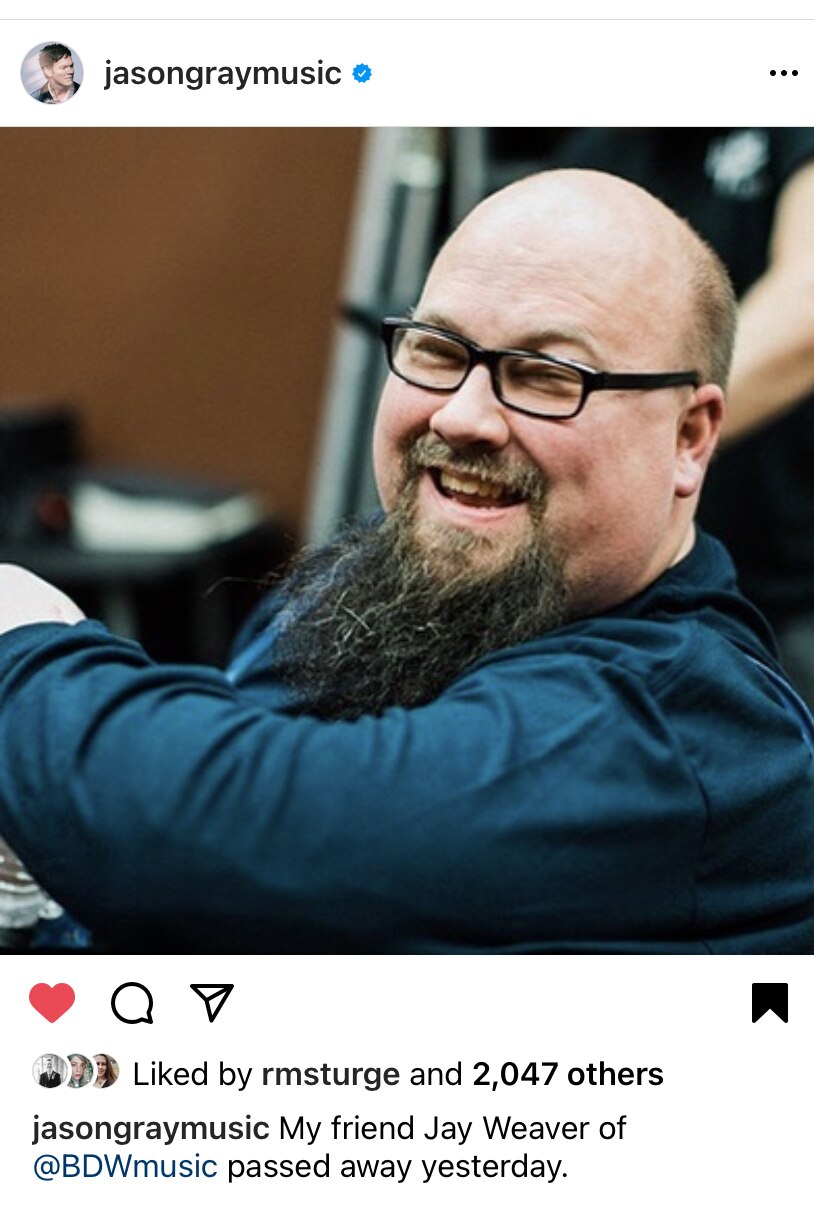 pray for his family, brother & band, Big Daddy Weave 

