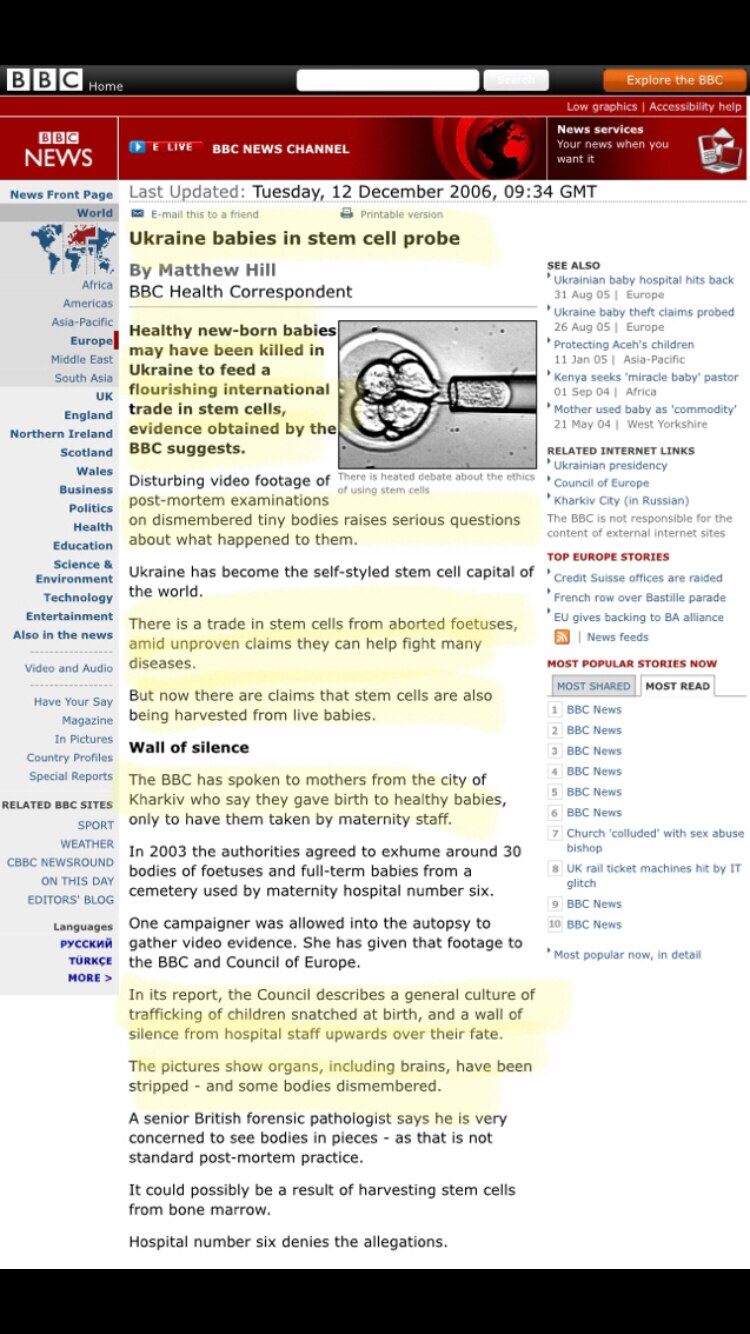 @gtrene The bbc did a report on children being harvested in  Ukraine in early 2000