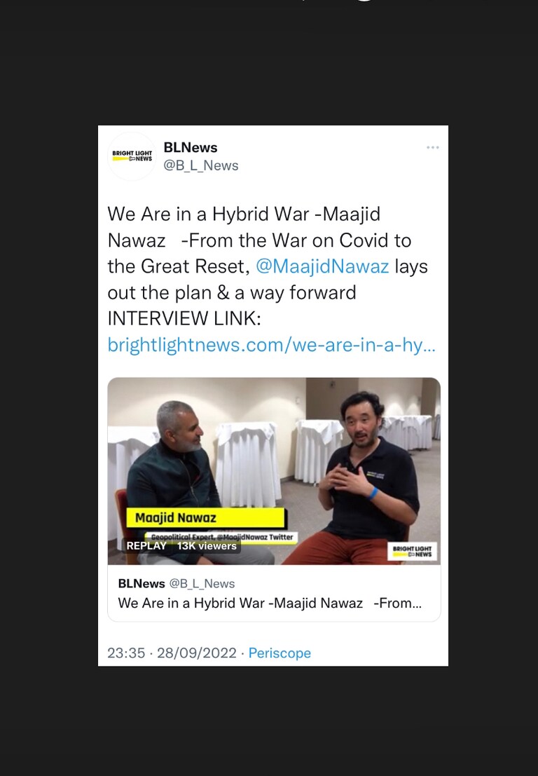 Worth checking out my 20 minute summary explaining this global Hybrid War that we are currently experiencing. By @BrightLightNews
Link: https://twitter.co