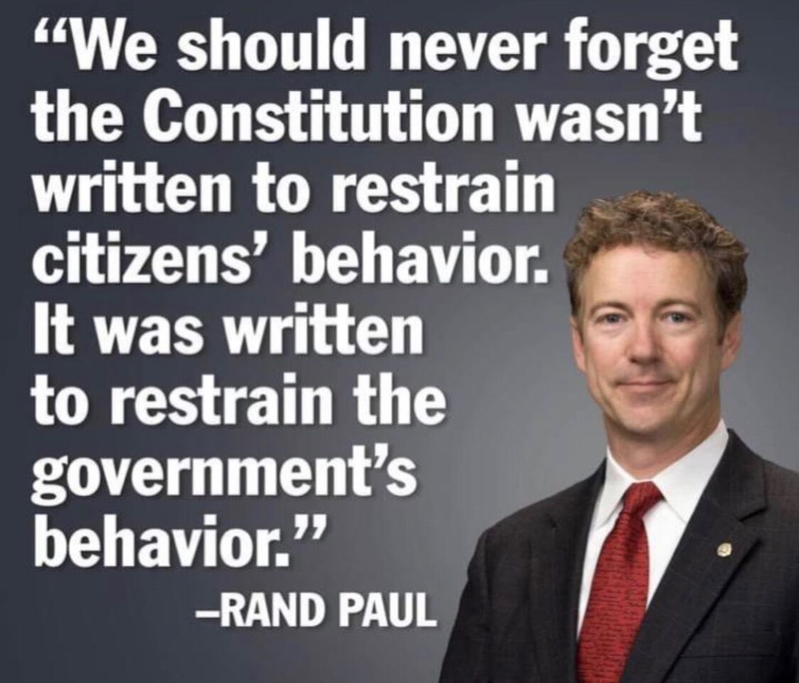 Spot on classic Rand Paul quote. Proud to have his endorsement in my run for Congress!