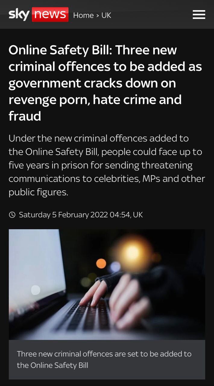 As with anything.

Define hate crime.

Is TRUTH going to be a hate crime?

https://news.sky.com/stor...