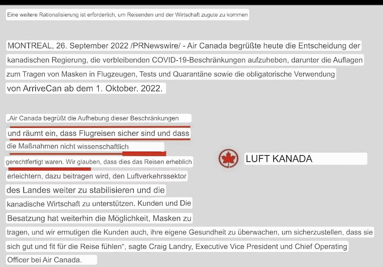 Air Canada begrüßte heute die Entscheidung der Kanadischen
Regierung, die verbleibenden COVID-19-Beschränkungen aufzuheben, einschließlich der Anforderunge