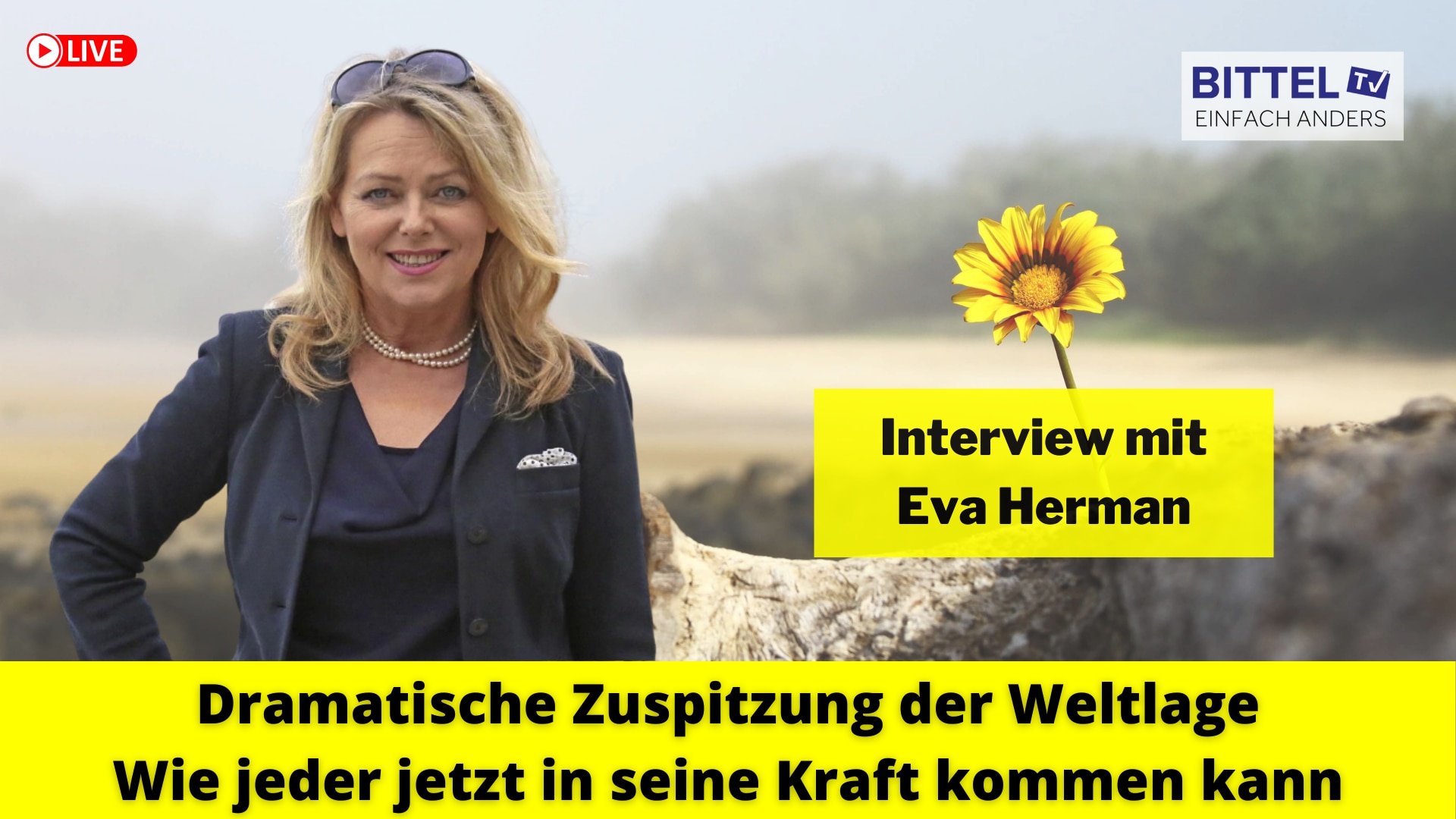 Heute um 20 Uhr LIVE

Interview mit Eva Herman:

Dramatische Zuspitzung der Weltlage - 
Wie jeder jetzt in seine Kraft kommen kann