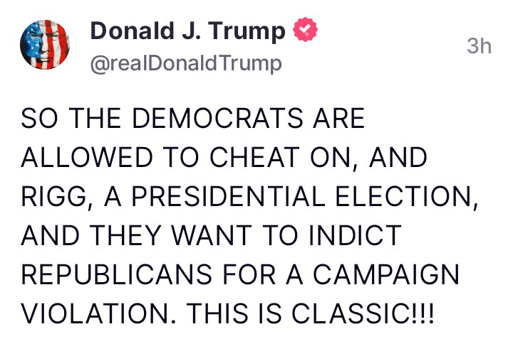 ELECTION INTERFERENCE!!!
#WitchHunt #PoliticalPersecution  

