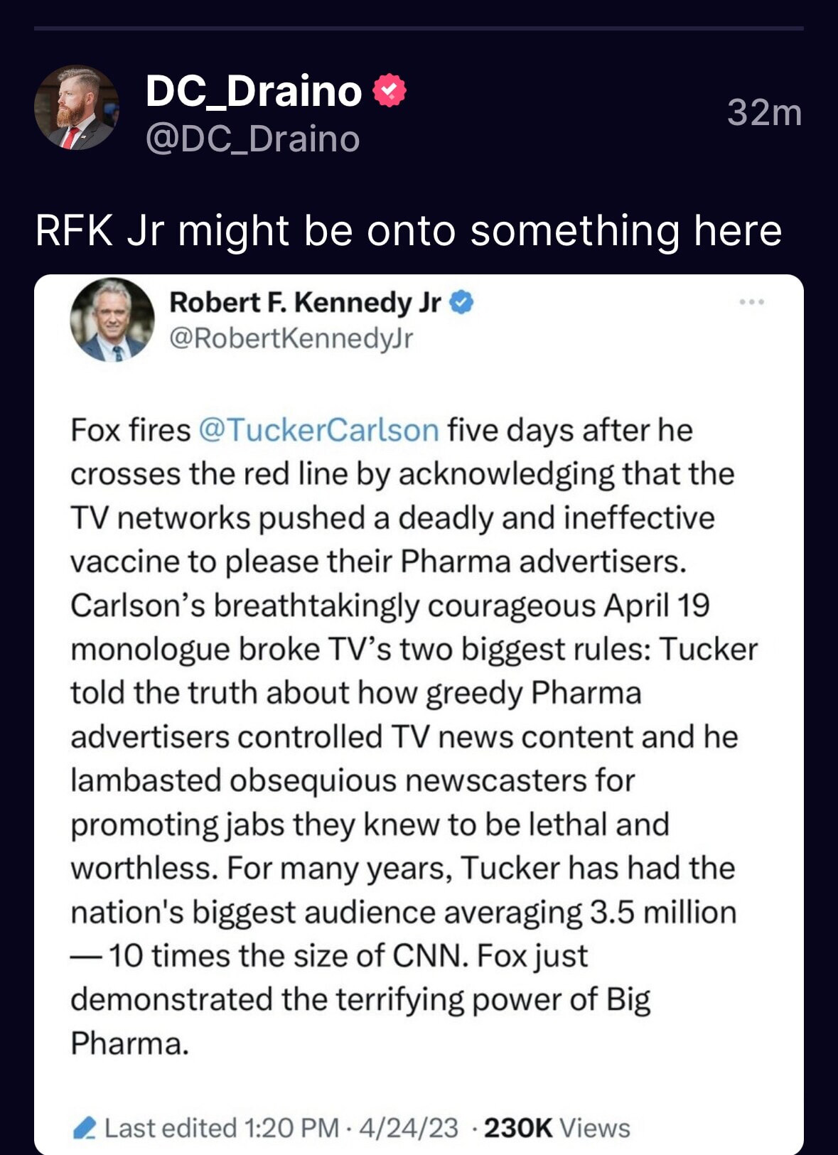And the people hold the real power. It’s simple… turn your freakin TV’s OFF!!! Let Pharma continue d...