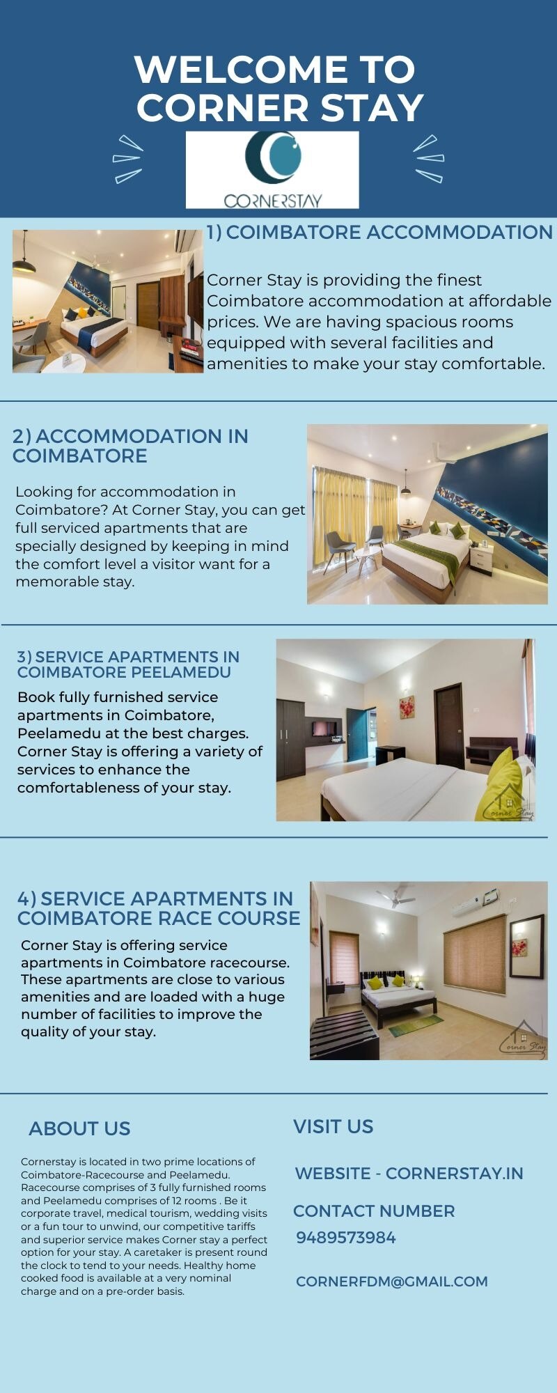 Service Apartments in Coimbatore Peelamedu
Book fully furnished service apartments in Coimbatore, Pe...