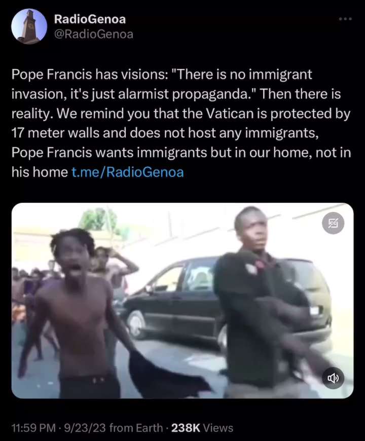 Fake Pope Pushes the Destruction of Christendom

 https://x.com/radiogenoa/status/170583923663981409...