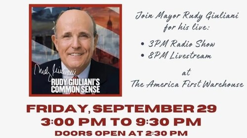 Live with Rudy Guliani at The America First Warehouse 9/29/2023